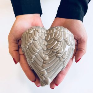 angel wing trinket box tan