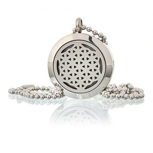 Flower Aromatherapy necklace silver