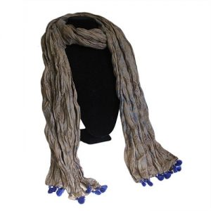 blue tassel scarf