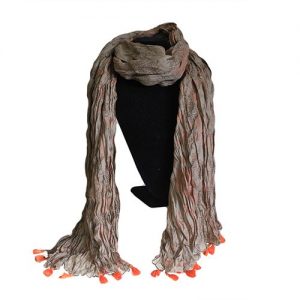 orange tassel scarf