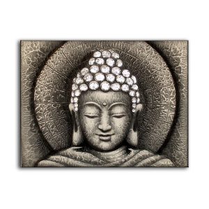 Buddha silver sun oil painting