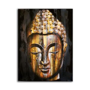 buddha golden wood oil painting