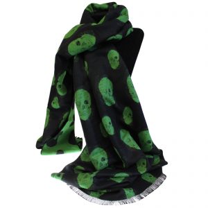 black and green skull scarf