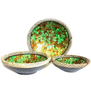 golden moss mosaic bowls