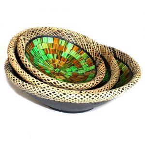 golden moss mosaic bowls