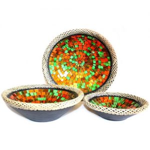 Ruby Dusk mosaic bowls