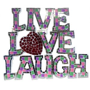 live love laugh mosaic wall art