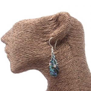 shell and silver earrings three hearts abalone