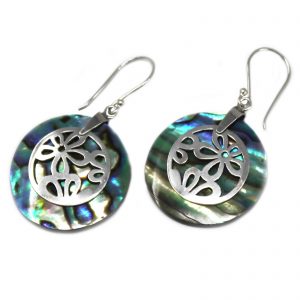 flower abalome earrings