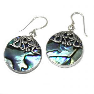 classic disc abalone earrings