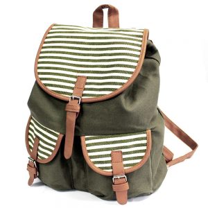 Olive stripe travelers backpack