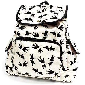 Traveller Backpacks - 3 Pocket Black Swallows