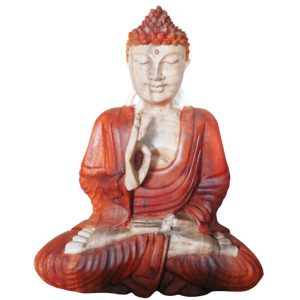Hand Carved Buddha Statue - 30cm Welcome