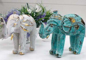 Hand Carved Wooden Elephants