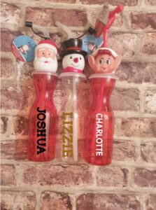 elf snowman santa bottles