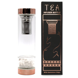 crystal glass tea infuser bottle rock quartz