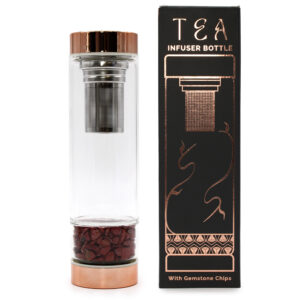 crystal glass tea infuser bottle red jasper