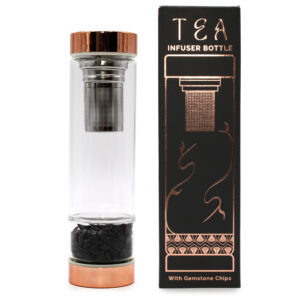 crystal glass tea infuser bottle onyx