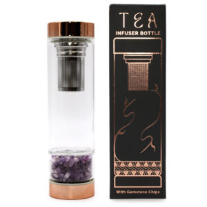 crystal glass tea infuser bottle Amethyst