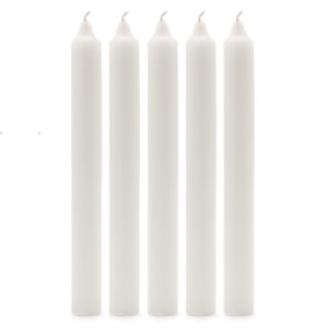 SOLID COLOUR DINNER CANDLES WHITE