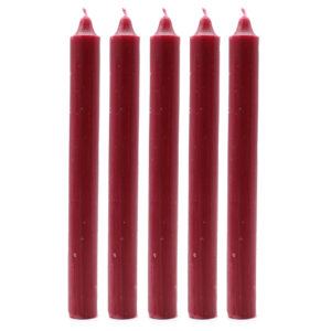 SOLID COLOUR DINNER CANDLES BURGUNDY