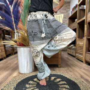 yoga pants high cross on grey