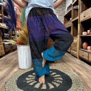 yoga pants high cross on purple