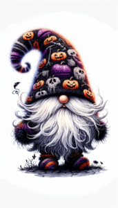 halloween gnome 1 a cute illustrations of a gnome in halloween clothing