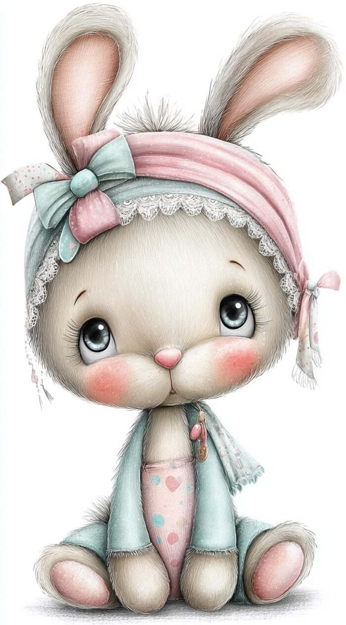 Baby Shower Graphics Rabbit Sweet Baby Bunny, Cute Bunny PNG Set, Pastel Rabbit Clipart, Nursery ...
