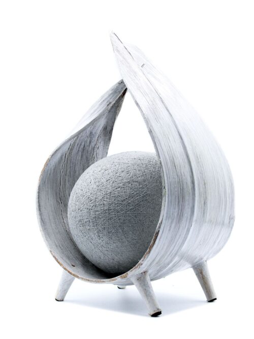 Natural Coconut Lamp - Whitewash Wrapover