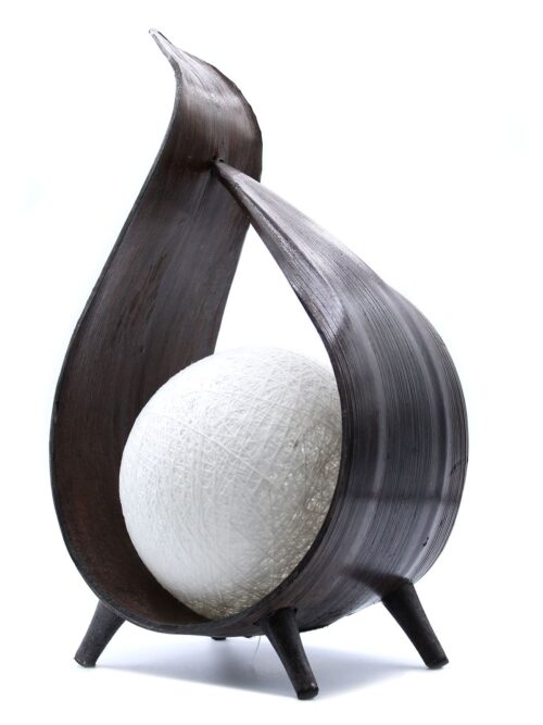 Natural Coconut Lamp - Chocolate Wrapover Twist