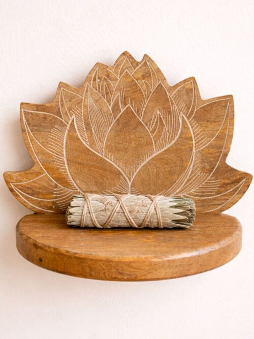 Lotus Wall Shelf White Wash