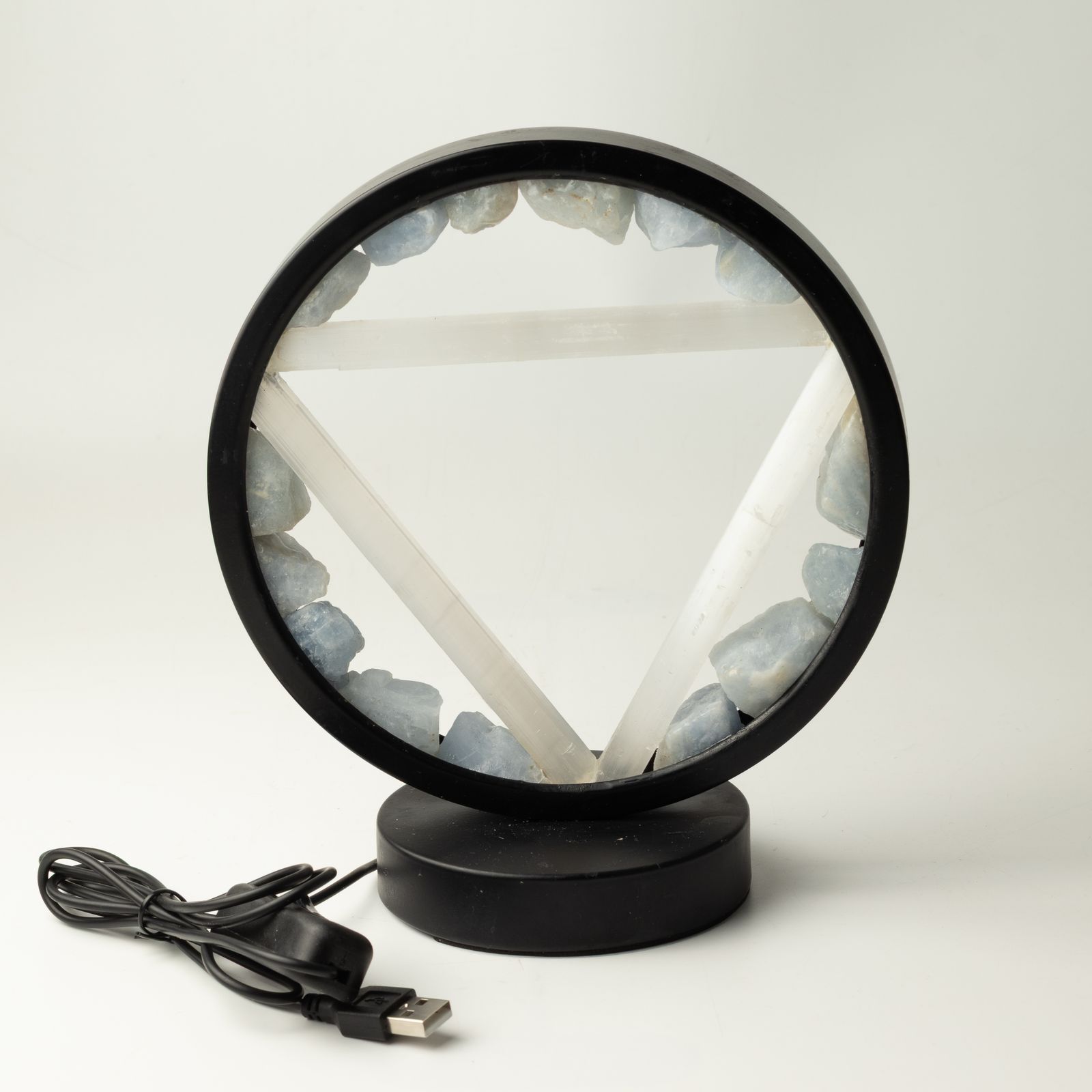 Gemstone Halo Lamp - Water - Aquamarine & Selenite - Image 6