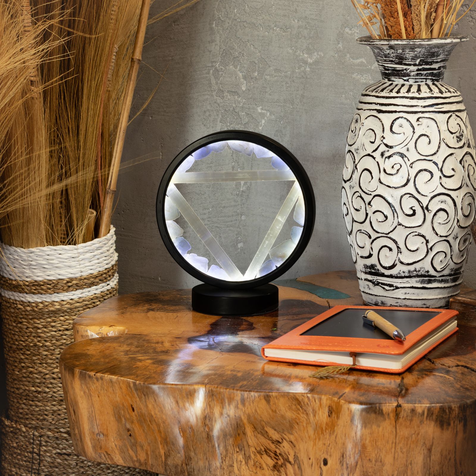 Gemstone Halo Lamp - Water - Aquamarine & Selenite - Image 7