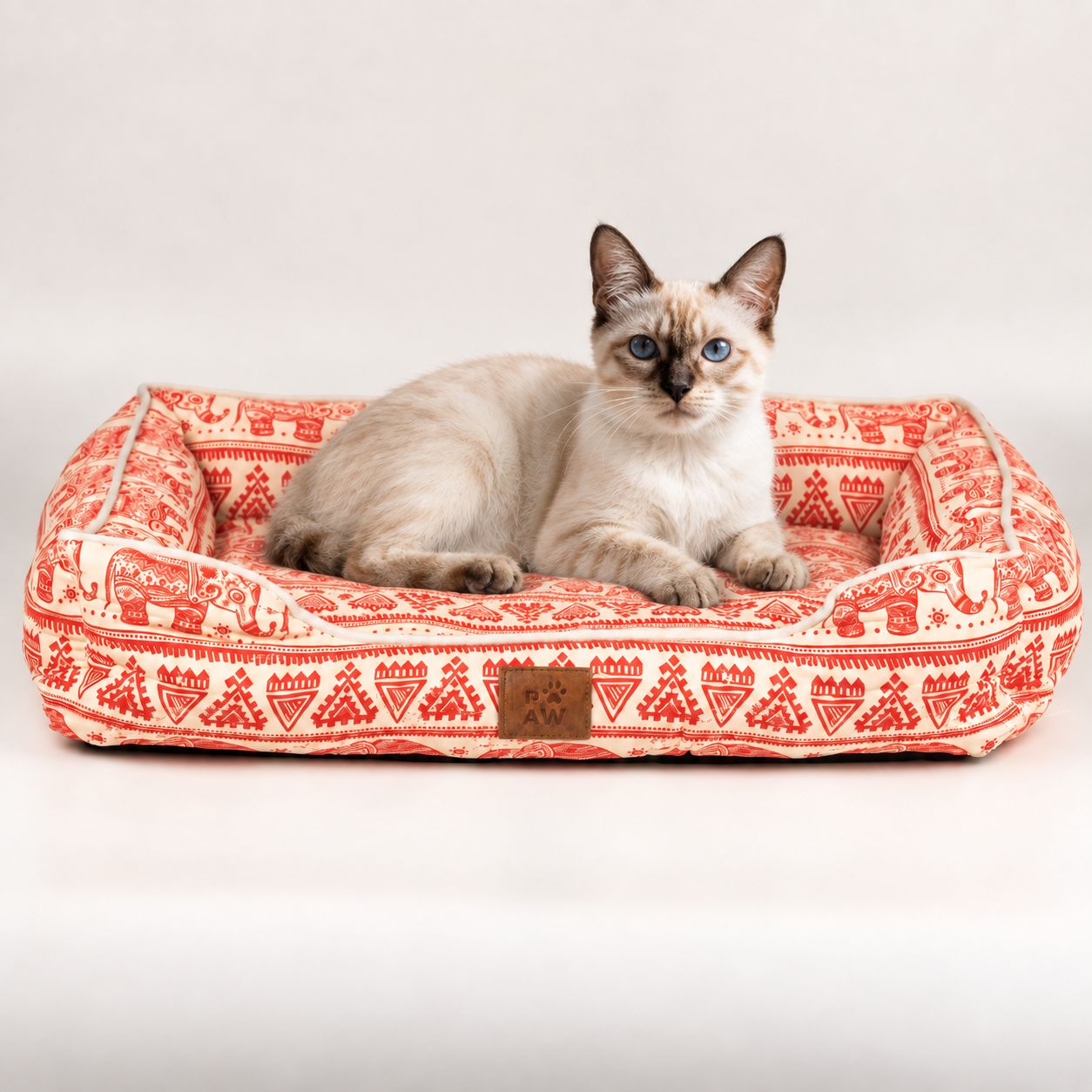 PAW Bed – Lucky Elephant – Red – 60 × 50 × 14cm - Image 10