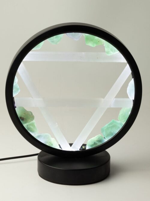 Gemstone Halo Lamp - Earth  - Aventurine & Selenite