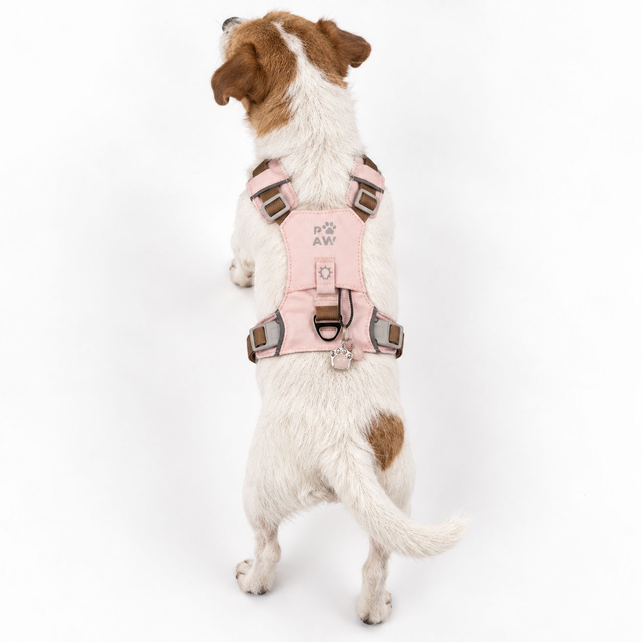 PAW - S (4-8Kg) Dog Step-in Guardian Harness with Reflective Mesh - Soft Pink - Rose Quartz Charm - Image 11