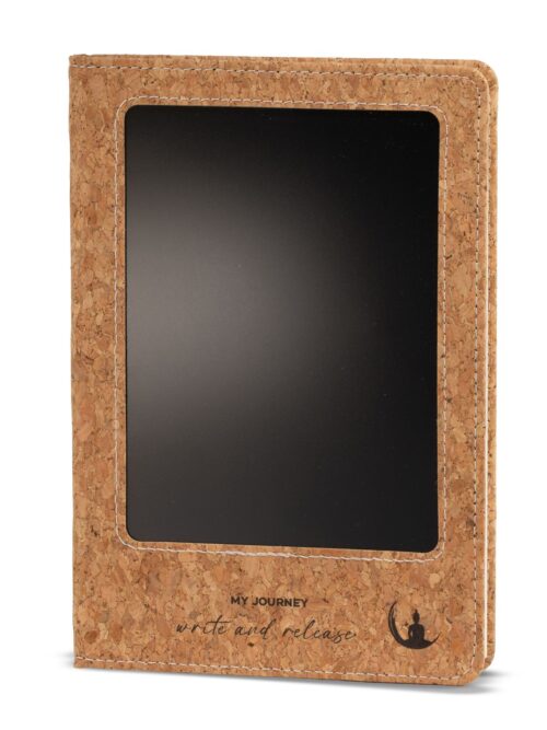 A5 Intention Note Book - LCD Wipe Screen - Cork Leather Effect - 80 Leafs