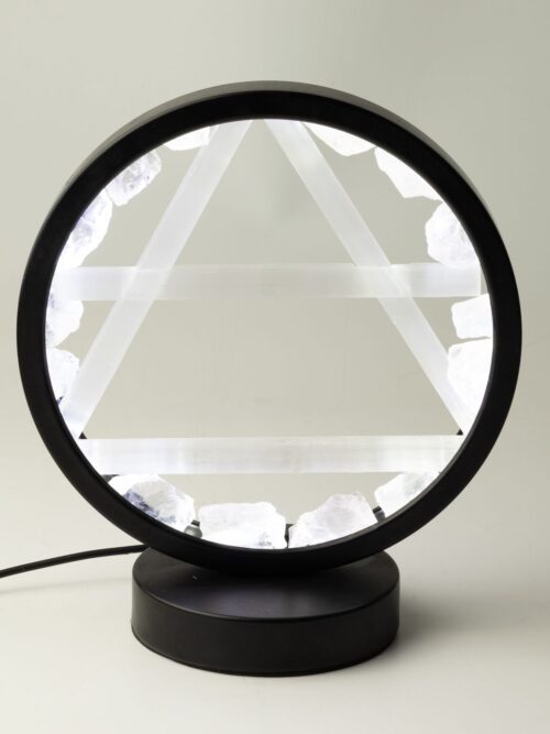 Gemstone Halo Lamp - Air - Clear Quartz & Selenite