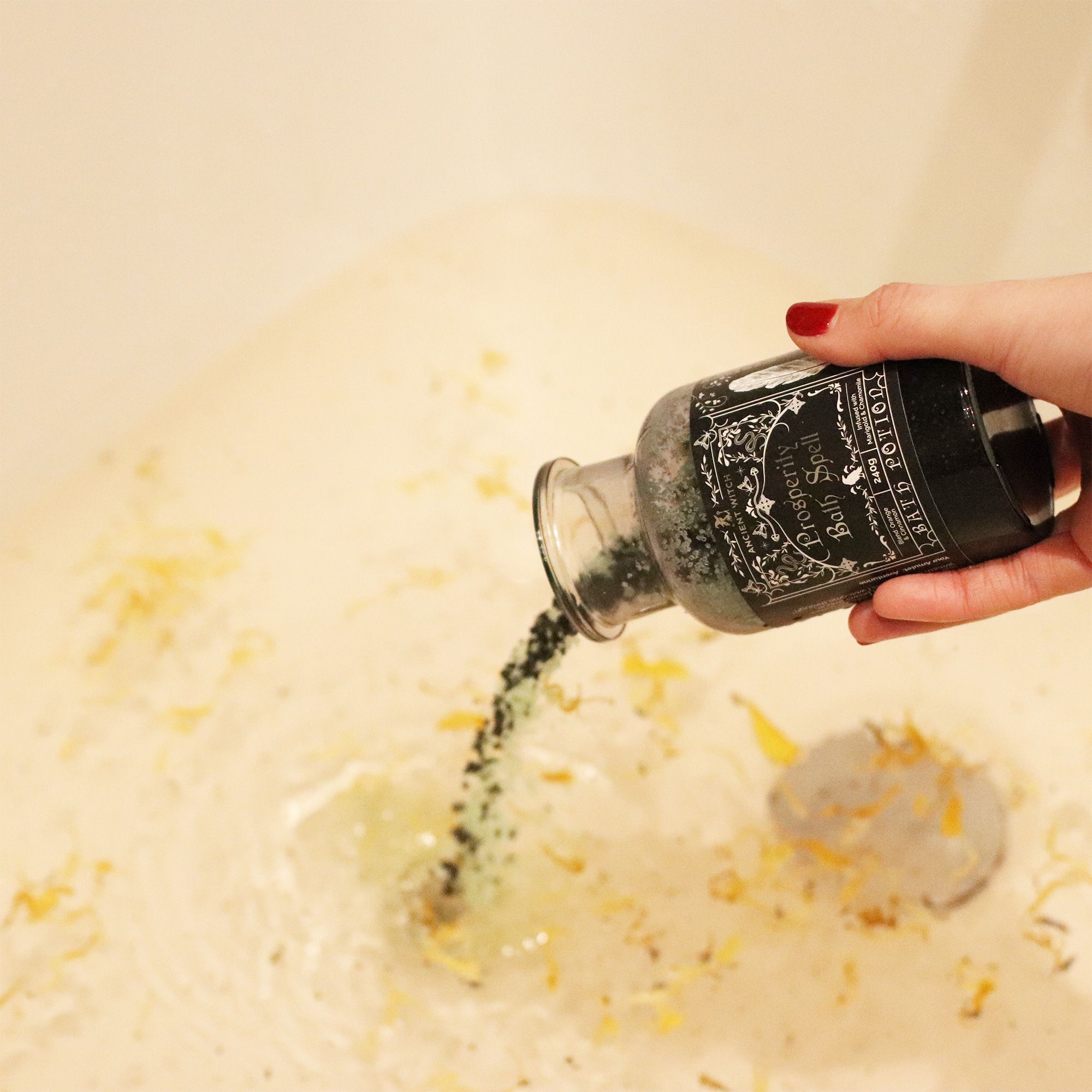 Ancient Witch Bath Spell Potion & Aventurine Crystal Amulet - Prosperity - Image 6