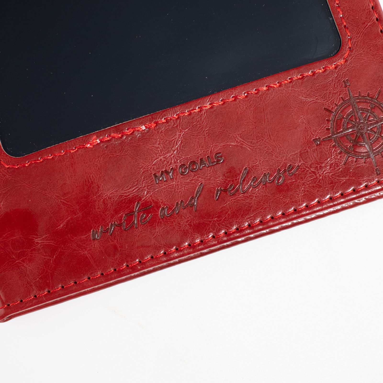 A5 Intention Note Book - LCD Wipe Screen - Red Leather Effect - 80 Leafs - Image 13