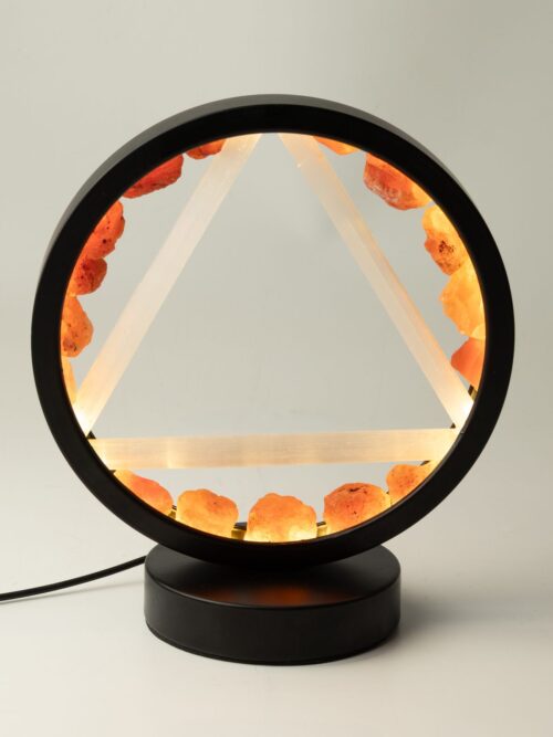 Gemstone Halo Lamp - Fire - Carnelian & Selenite