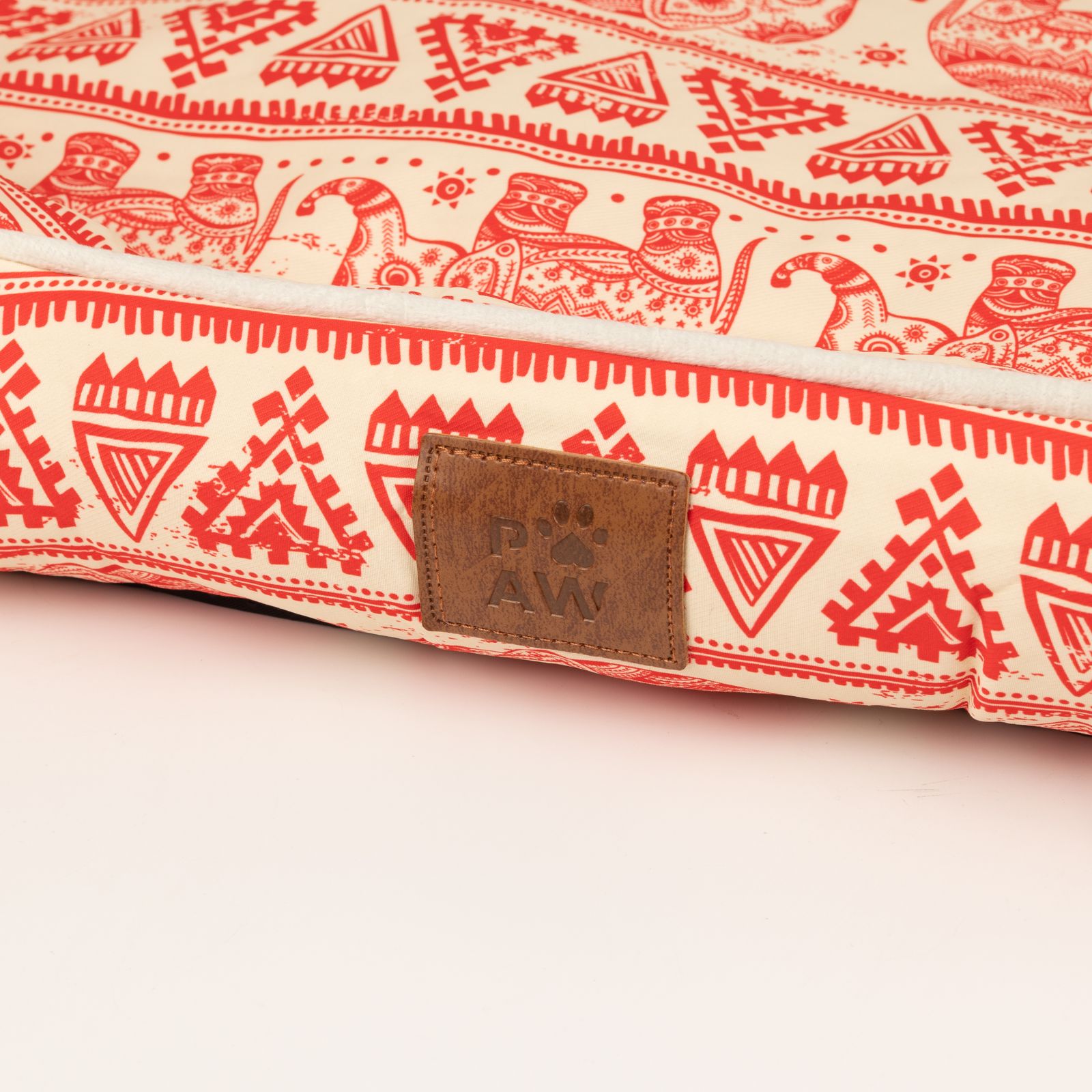 PAW Bed – Lucky Elephant – Red – 60 × 50 × 14cm - Image 3