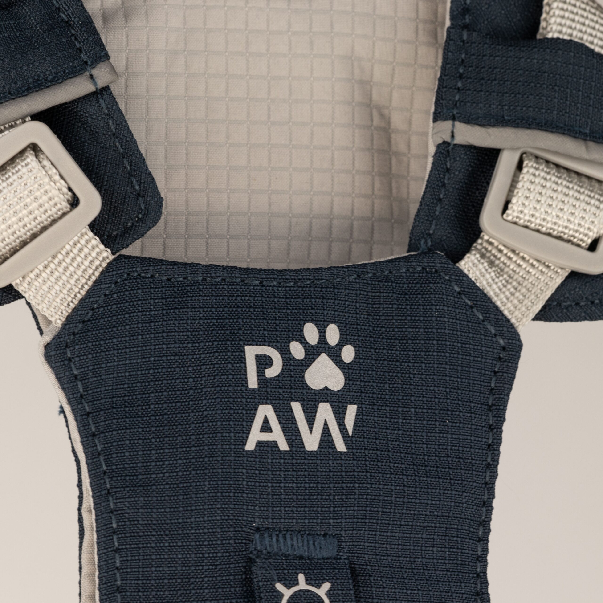 PAW - S (4-8Kg) Dog Step-in Guardian Harness with Reflective Mesh - Rock Grey - Black Obsidian Charm - Image 4