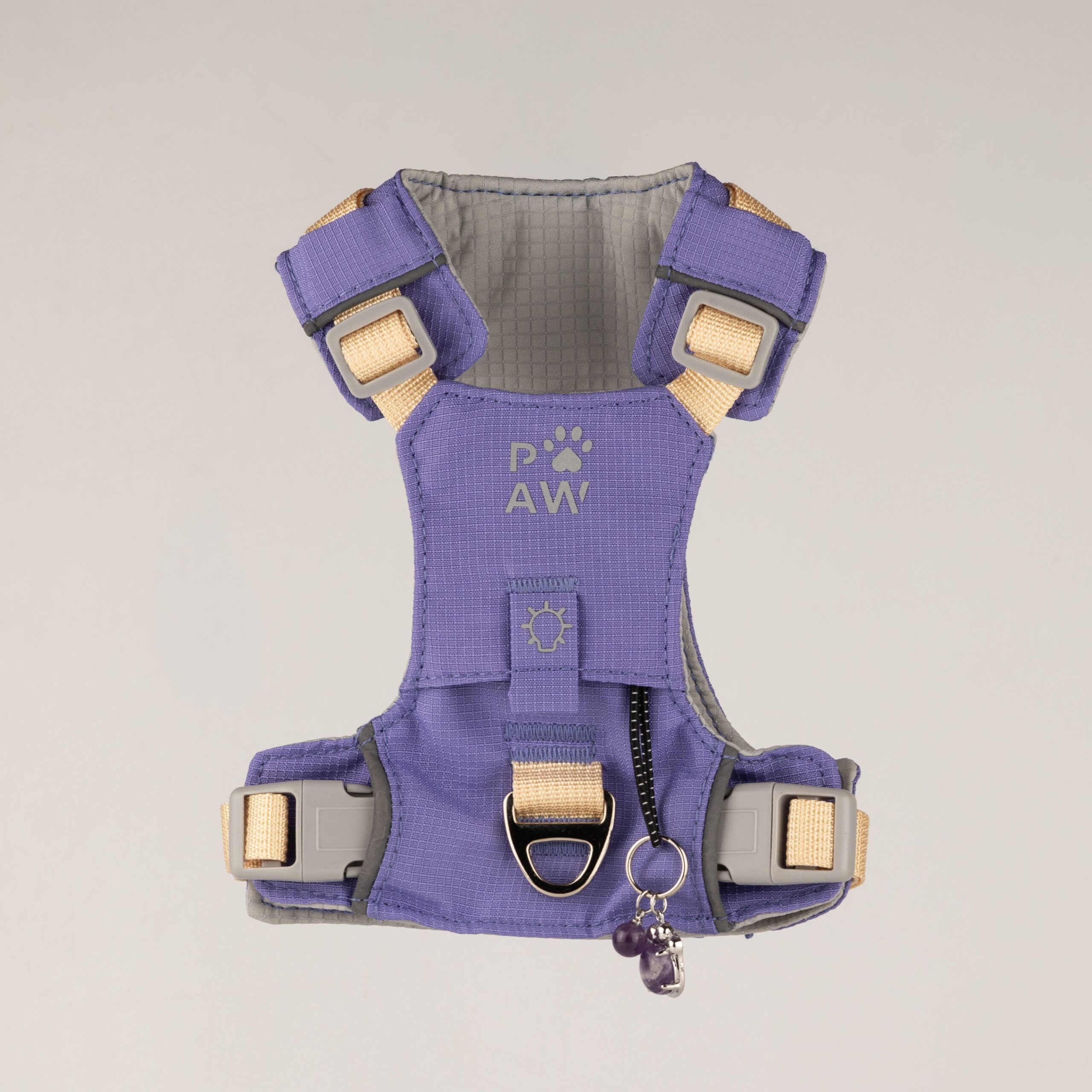 PAW - XS (2-4Kg) Dog Step-in Guardian Harness with Reflective Mesh - Lavender - Amethyst Charm - Image 9