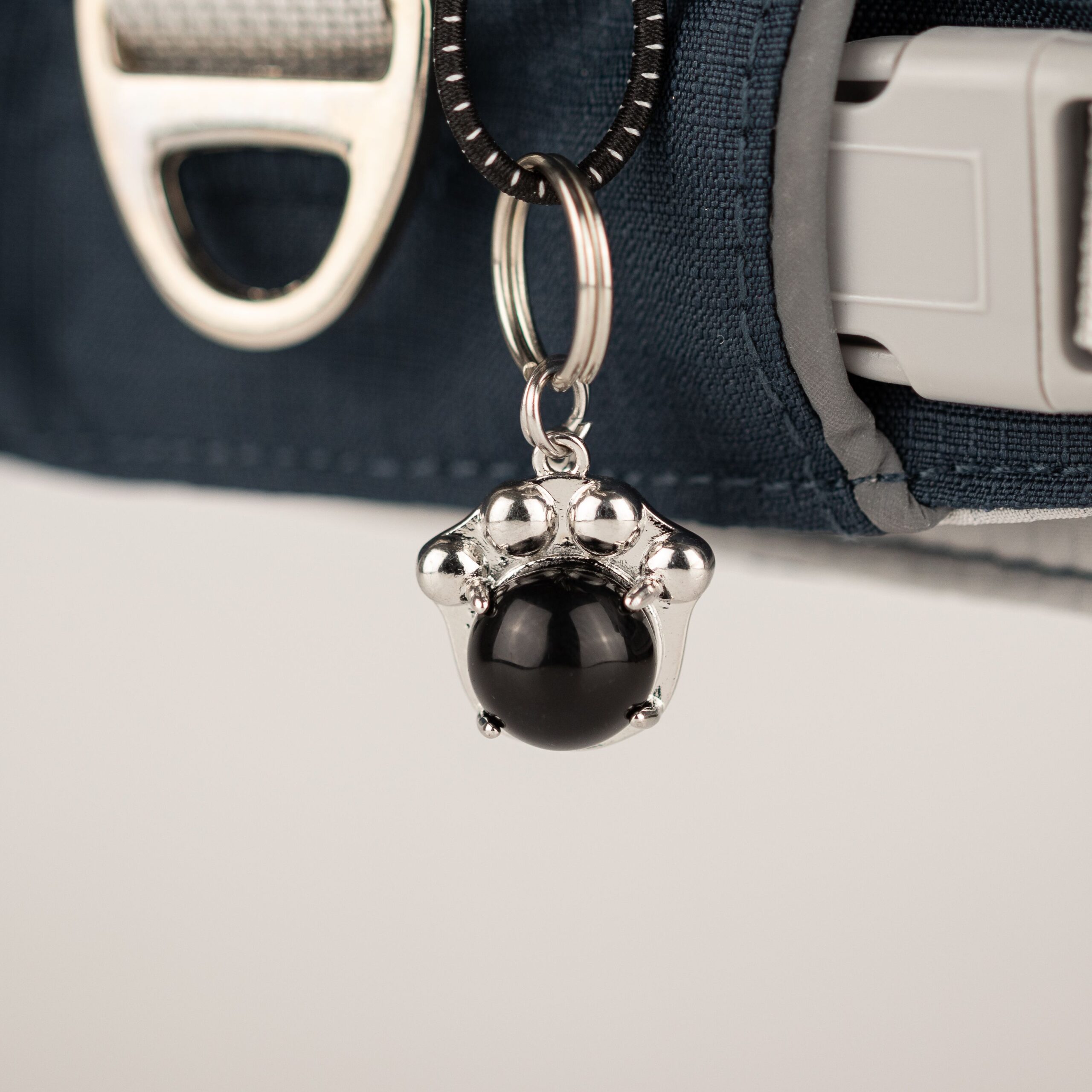 PAW - S (4-8Kg) Dog Step-in Guardian Harness with Reflective Mesh - Rock Grey - Black Obsidian Charm - Image 3