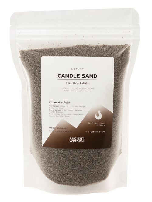 Fragranced Candle Sand - Chocolate Brown - Millionaire Gold - 300g