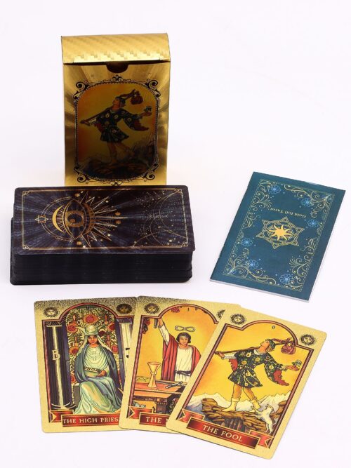 Blue & Gold Foil Tarot Card Set - All Seeing Eye - with booklet