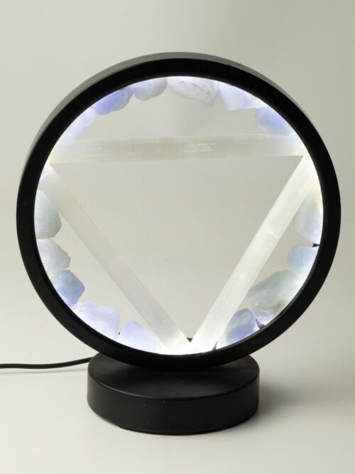 Gemstone Halo Lamp - Water - Aquamarine & Selenite