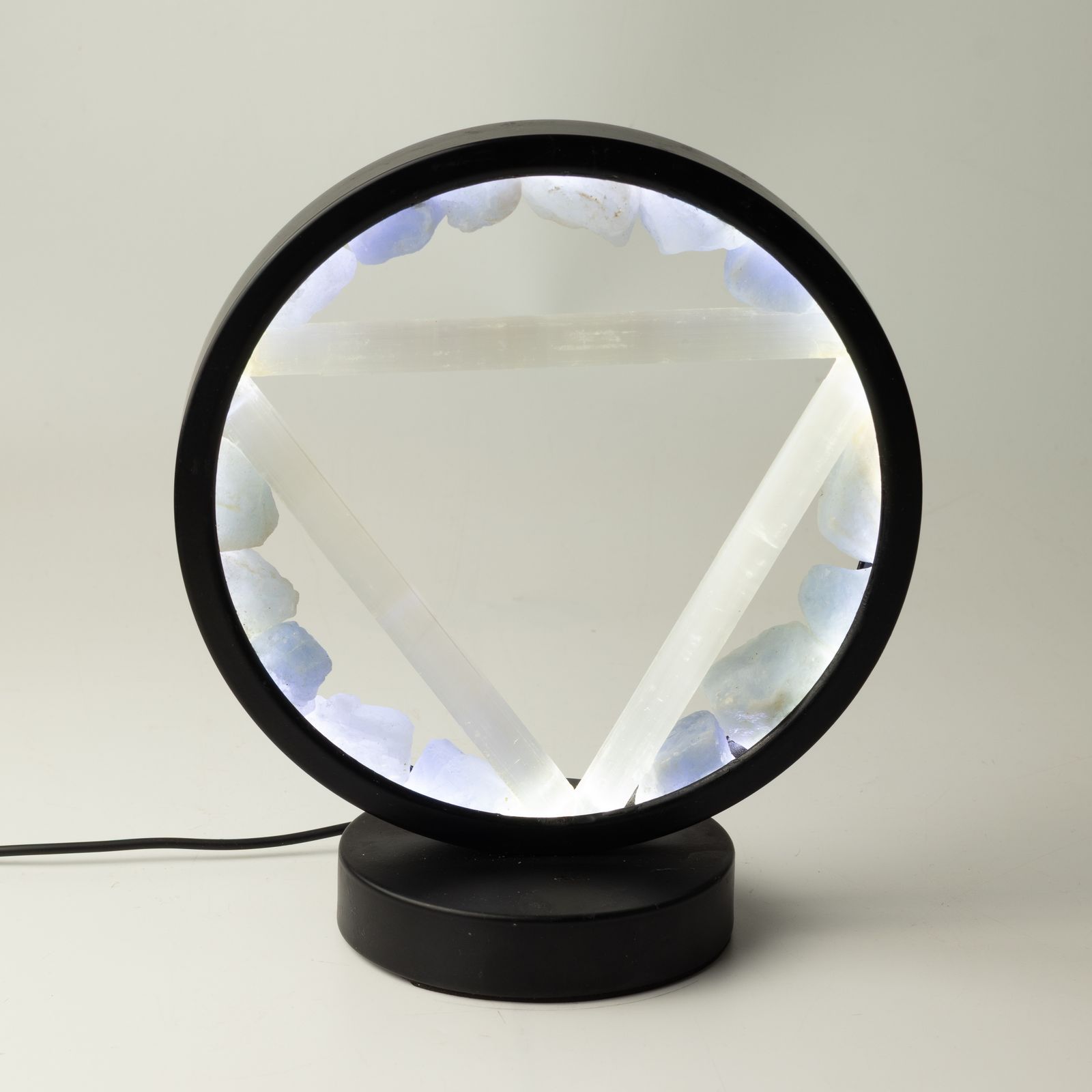 Gemstone Halo Lamp - Water - Aquamarine & Selenite